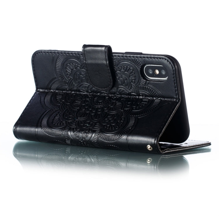 For iPhone X / XS Mandala Embossing Pattern Horizontal Flip Leather Case with Holder & Card Slots & Wallet & Photo Frame