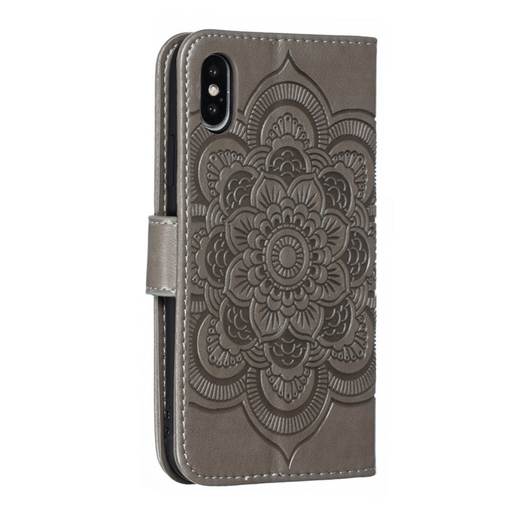 For iPhone X / XS Mandala Embossing Pattern Horizontal Flip Leather Case with Holder & Card Slots & Wallet & Photo Frame