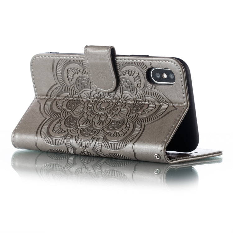 For iPhone X / XS Mandala Embossing Pattern Horizontal Flip Leather Case with Holder & Card Slots & Wallet & Photo Frame