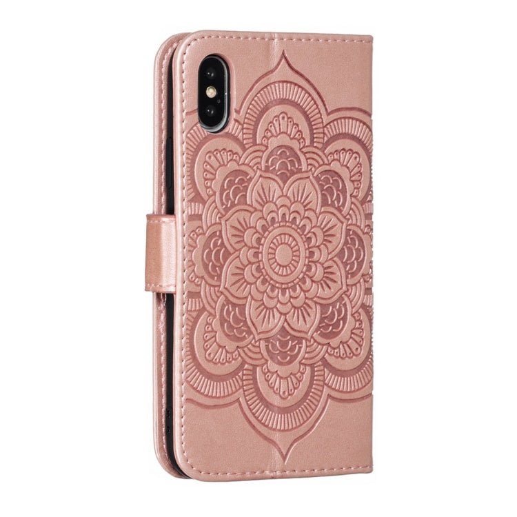 For iPhone X / XS Mandala Embossing Pattern Horizontal Flip Leather Case with Holder & Card Slots & Wallet & Photo Frame