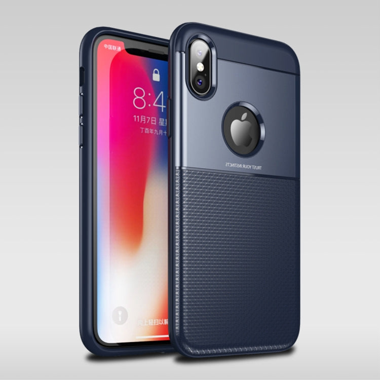 For iPhone X / XS UNBREANK PC + TPU Invisible Airbag Shockproof Protective Case (Blue)