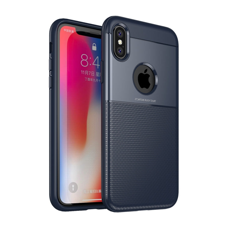 For iPhone X / XS UNBREANK PC + TPU Invisible Airbag Shockproof Protective Case (Blue)