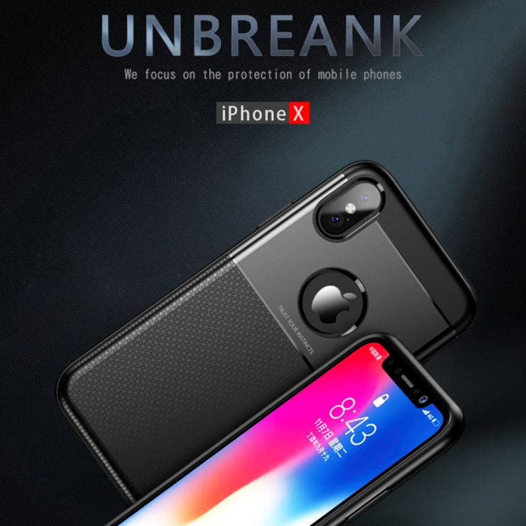 For iPhone X / XS UNBREANK PC + TPU Invisible Airbag Shockproof Protective Case (Blue)