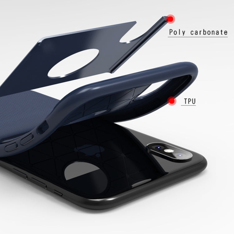 For iPhone X / XS UNBREANK PC + TPU Invisible Airbag Shockproof Protective Case (Blue)