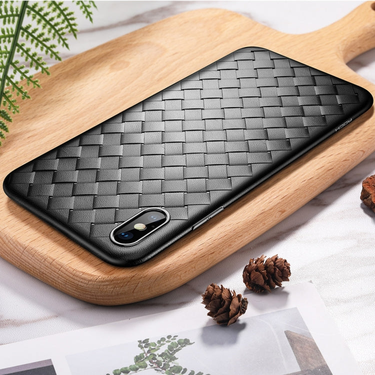 For iPhone XS ROCK Slim Weave Style TPU Soft Case