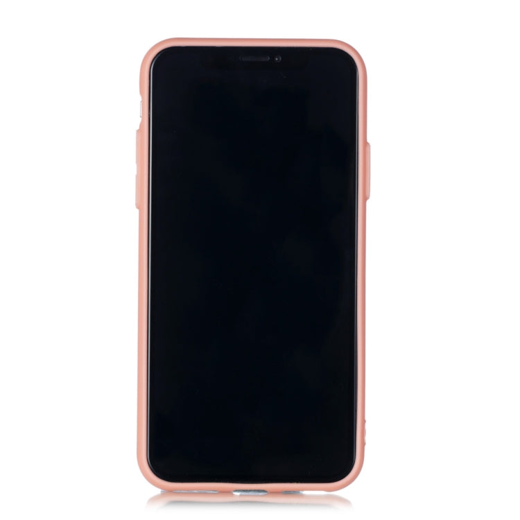 For iPhone X / XS Tribal Flower Pattern Embossed Lace + PC Case (Pink)