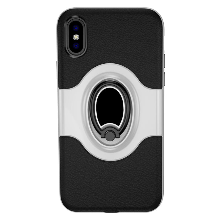For iPhone XS Shockproof Full Coverage Case with Magnetic Rotatable Ring Holder