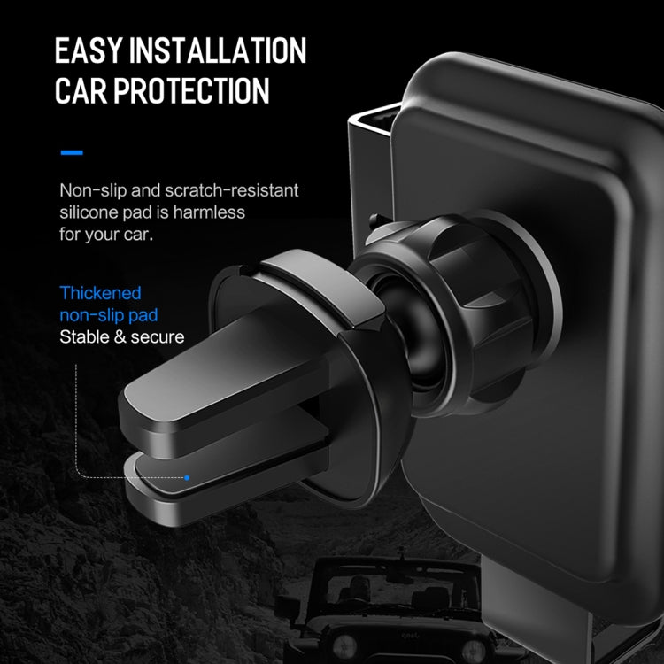 ROCK SPACE Gravity Sensing Auto Lock Wireless Charging Car Mount, For  iPhone, Galaxy, Huawei, Xiaomi, Google, LG, HTC and other QI Standard 4.7- 6.3 inch Smart Phones