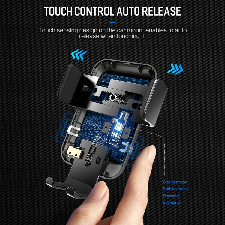 ROCK SPACE Gravity Sensing Auto Lock Wireless Charging Car Mount, For  iPhone, Galaxy, Huawei, Xiaomi, Google, LG, HTC and other QI Standard 4.7- 6.3 inch Smart Phones