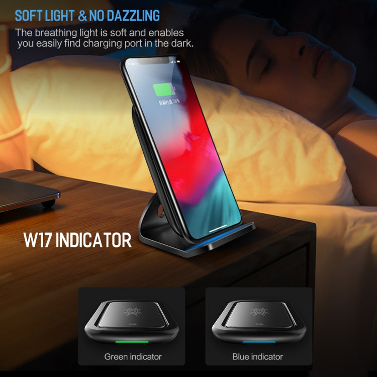 ROCK W17 Wireless Charger Stand with Cooling Fan, For iPhone, Galaxy, Huawei, Xiaomi, LG, HTC and other QI Standard Smart Phones