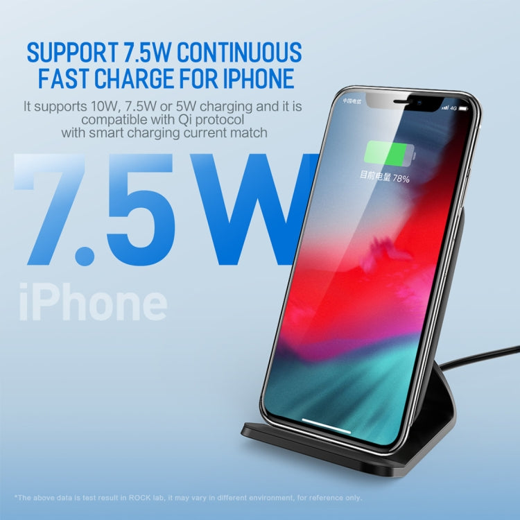 ROCK W17 Wireless Charger Stand with Cooling Fan, For iPhone, Galaxy, Huawei, Xiaomi, LG, HTC and other QI Standard Smart Phones