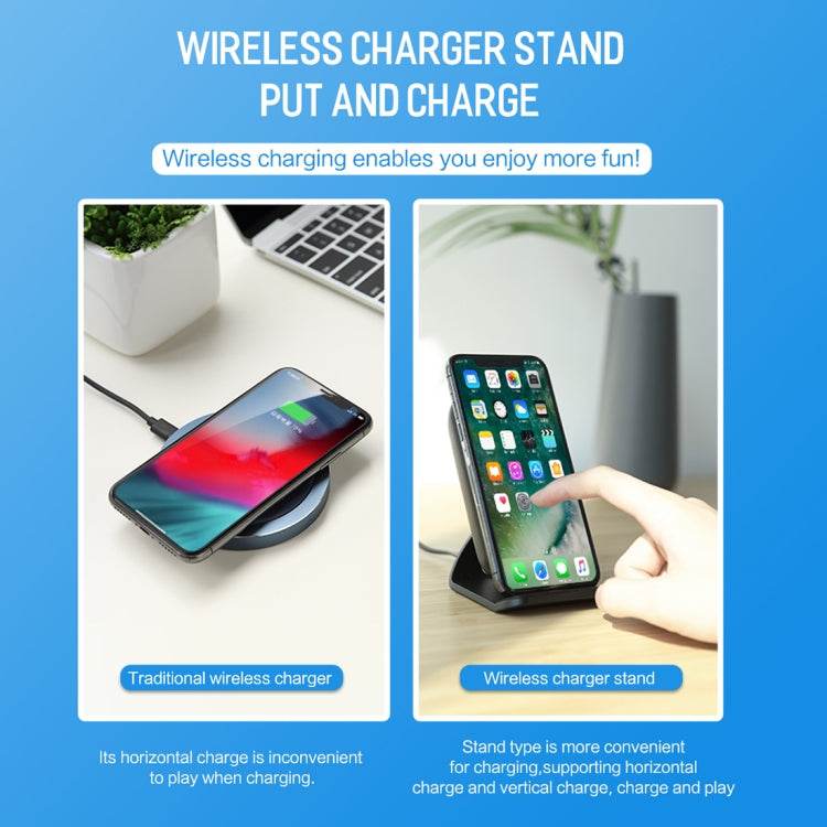 ROCK W17 Wireless Charger Stand with Cooling Fan, For iPhone, Galaxy, Huawei, Xiaomi, LG, HTC and other QI Standard Smart Phones
