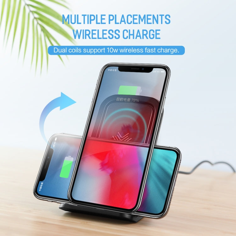 ROCK W17 Wireless Charger Stand with Cooling Fan, For iPhone, Galaxy, Huawei, Xiaomi, LG, HTC and other QI Standard Smart Phones
