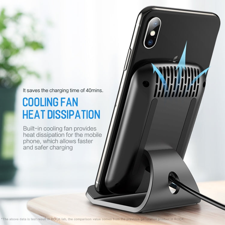 ROCK W17 Wireless Charger Stand with Cooling Fan, For iPhone, Galaxy, Huawei, Xiaomi, LG, HTC and other QI Standard Smart Phones