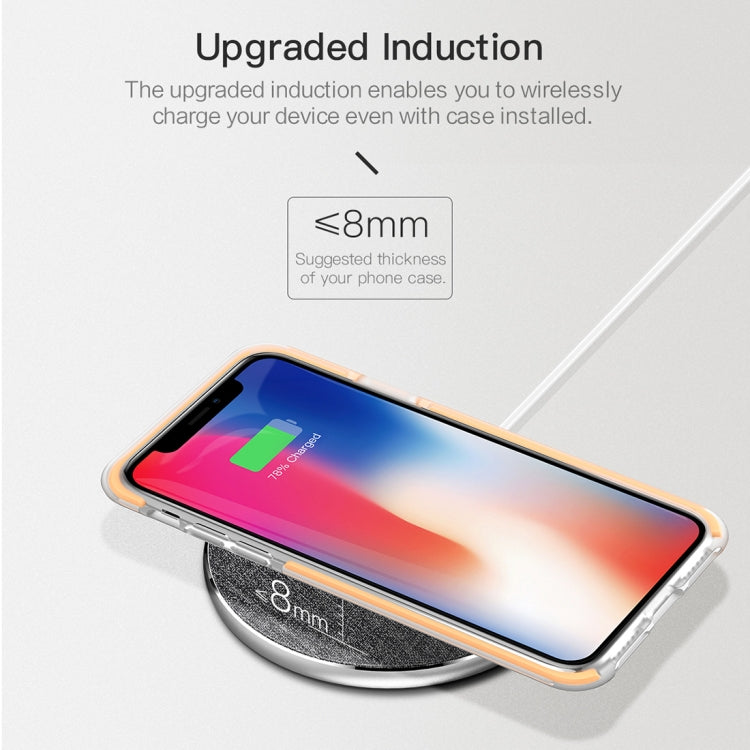 ROCK W13 Quick Wireless Charger 7.5W / 10W, For iPhone, Galaxy, Xiaomi, Google, LG and other QI Standard Smart Phones(Grey)