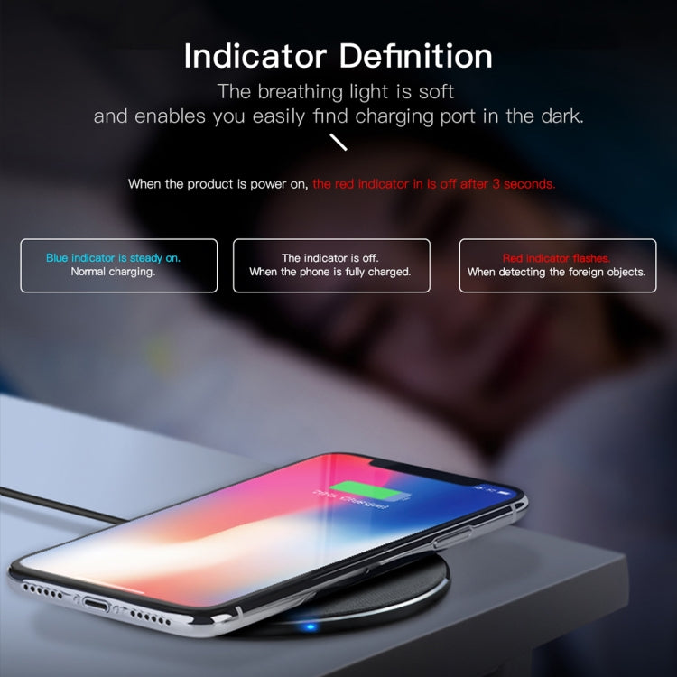 ROCK W13 Quick Wireless Charger 7.5W / 10W, For iPhone, Galaxy, Xiaomi, Google, LG and other QI Standard Smart Phones(Grey)