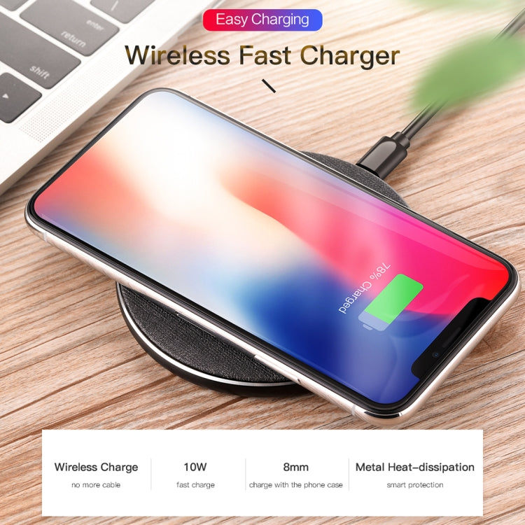 ROCK W13 Quick Wireless Charger 7.5W / 10W, For iPhone, Galaxy, Xiaomi, Google, LG and other QI Standard Smart Phones(Grey)