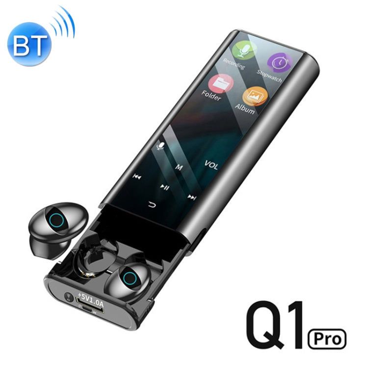 Q1 Pro Multifunctional MP3 Wireless Bluetooth Earphone with LED Display & 6000mAh Charging Box, Support for Calling & Voice Assistant & Power Bank & Flashlight
