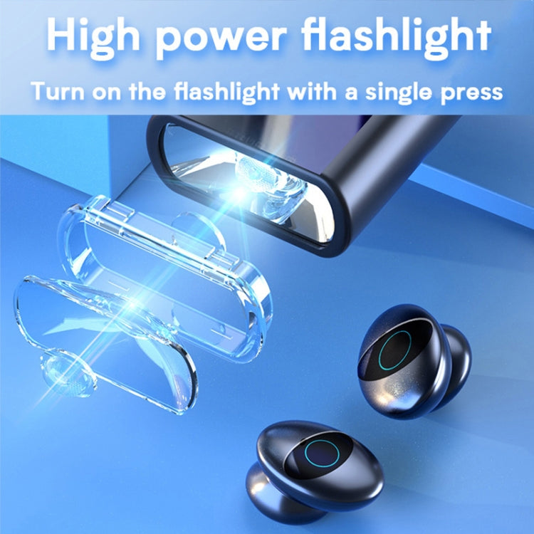 Q1 Pro Multifunctional MP3 Wireless Bluetooth Earphone with LED Display & 6000mAh Charging Box, Support for Calling & Voice Assistant & Power Bank & Flashlight
