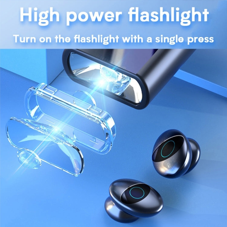 Q1 Pro Multifunctional MP3 Wireless Bluetooth Earphone with LED Display & 6000mAh Charging Box, Support for Calling & Voice Assistant & Power Bank & Flashlight
