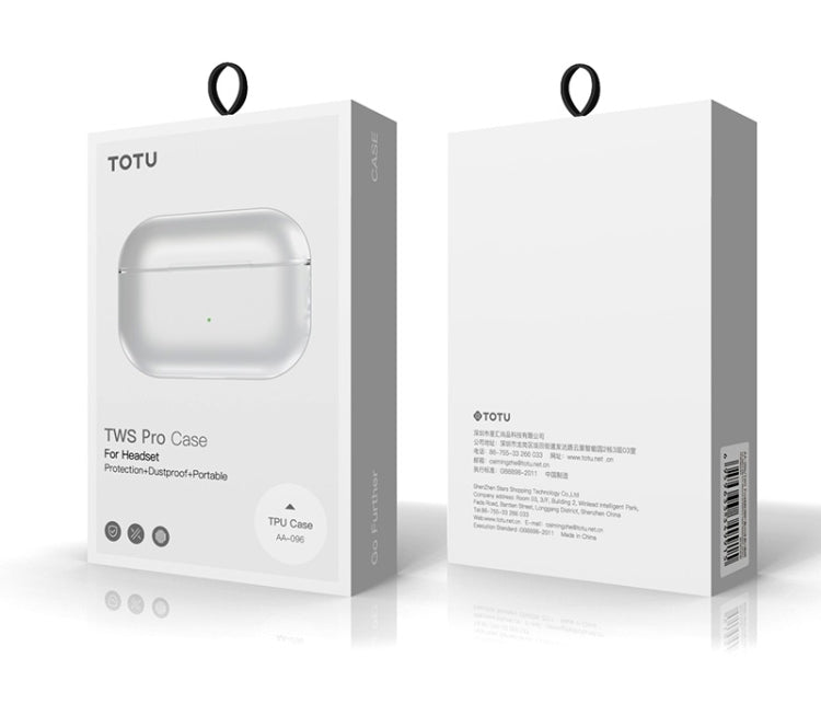 TOTUDESIGN AA-096 For AirPods Pro TPU Wireless Earphone Protective Case Cover, Split Version(Transparent)