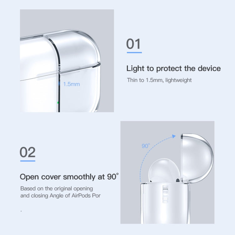 TOTUDESIGN AA-096 For AirPods Pro TPU Wireless Earphone Protective Case Cover, Split Version(Transparent)