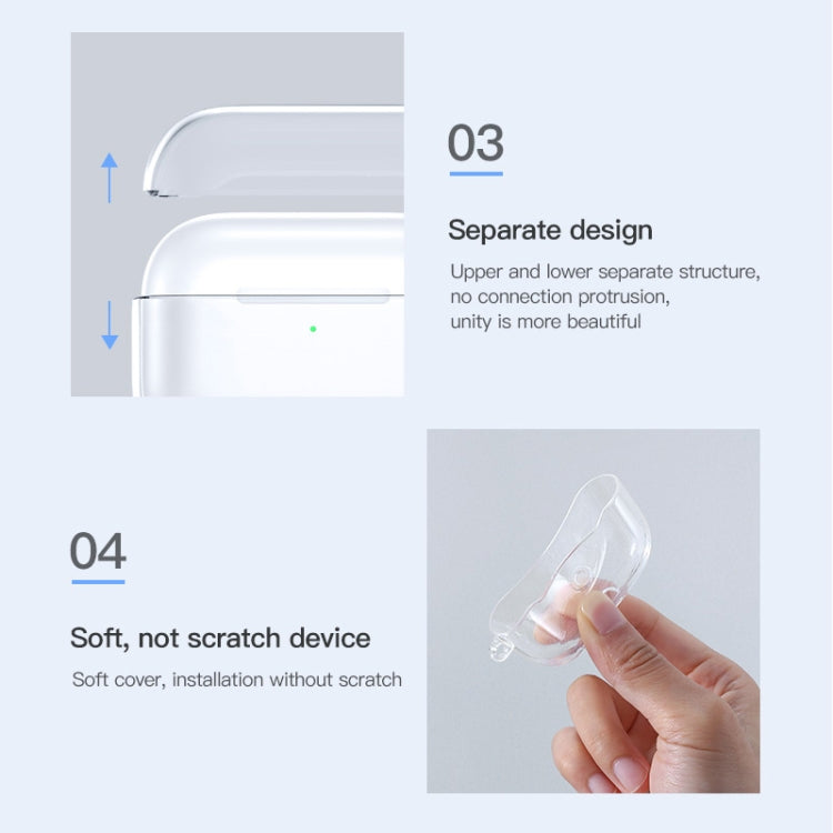 TOTUDESIGN AA-096 For AirPods Pro TPU Wireless Earphone Protective Case Cover, Split Version(Transparent)