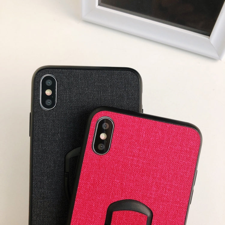 For iPhone X / XS Cloth Texture Dropproof TPU Protective Case with Holder