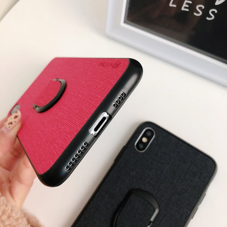For iPhone X / XS Cloth Texture Dropproof TPU Protective Case with Holder