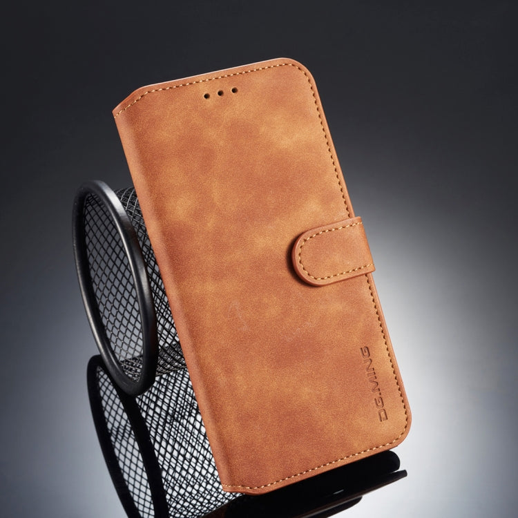 For iPhone X / XS DG.MING Retro Oil Side Horizontal Flip Case with Holder & Card Slots & Wallet