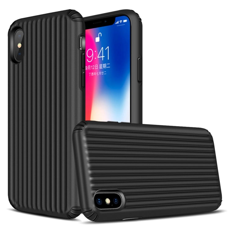For iPhone X / XS Vertical Stripes TPU + PC Protective Case