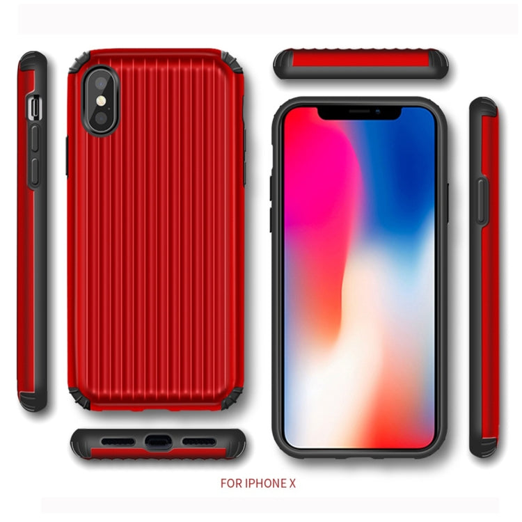 For iPhone X / XS Vertical Stripes TPU + PC Protective Case