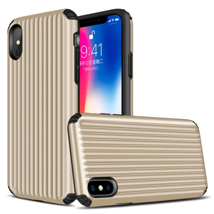 For iPhone X / XS Vertical Stripes TPU + PC Protective Case