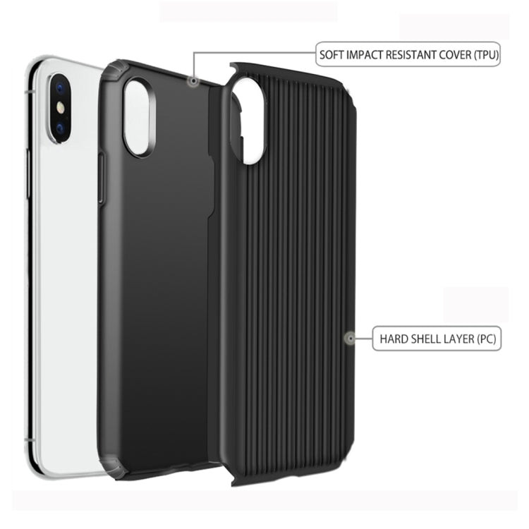 For iPhone X / XS Vertical Stripes TPU + PC Protective Case