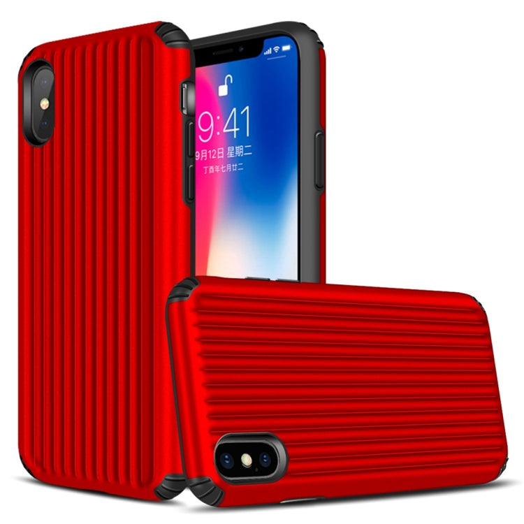 For iPhone X / XS Vertical Stripes TPU + PC Protective Case