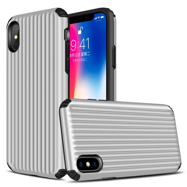 For iPhone X / XS Vertical Stripes TPU + PC Protective Case