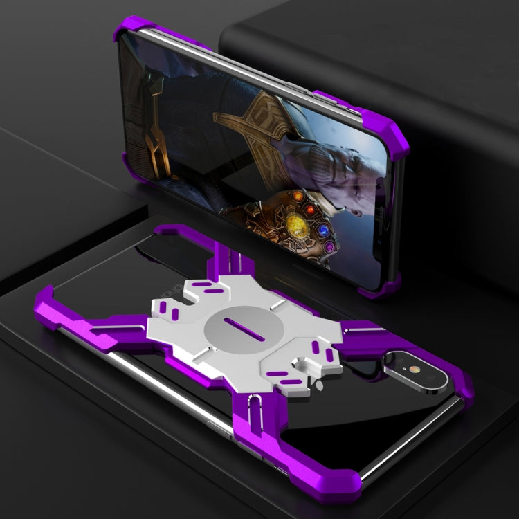 For iPhone X / XS Hero Series Rugged Armor Metal Protective Case