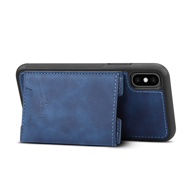 For iPhone X / XS Shockproof TPU + PU Protective Case with Holder & Card Slot