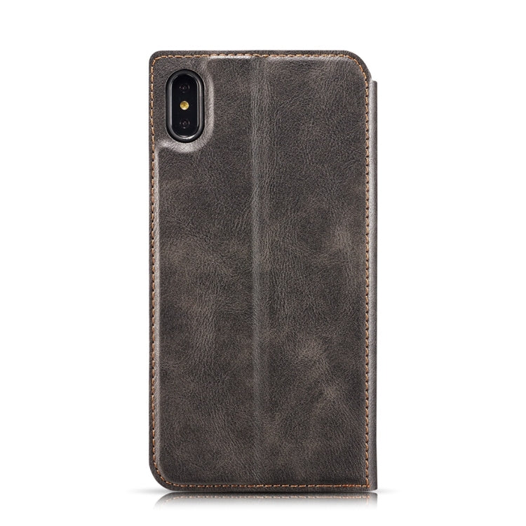 For iPhone X / XS Retro Simple Ultra-thin Magnetic Horizontal Flip Leather Case with Holder & Card Slots & Lanyard
