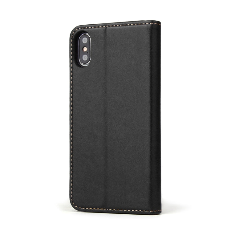 For iPhone X / XS Dermis Texture PU Horizontal Flip Leather Case with Holder & Card Slots & Wallet