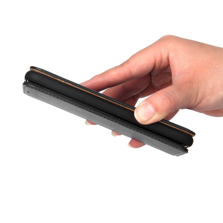 For iPhone X / XS Dermis Texture PU Horizontal Flip Leather Case with Holder & Card Slots & Wallet