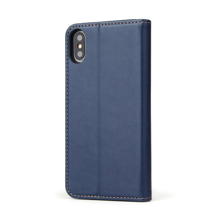 For iPhone X / XS Dermis Texture PU Horizontal Flip Leather Case with Holder & Card Slots & Wallet