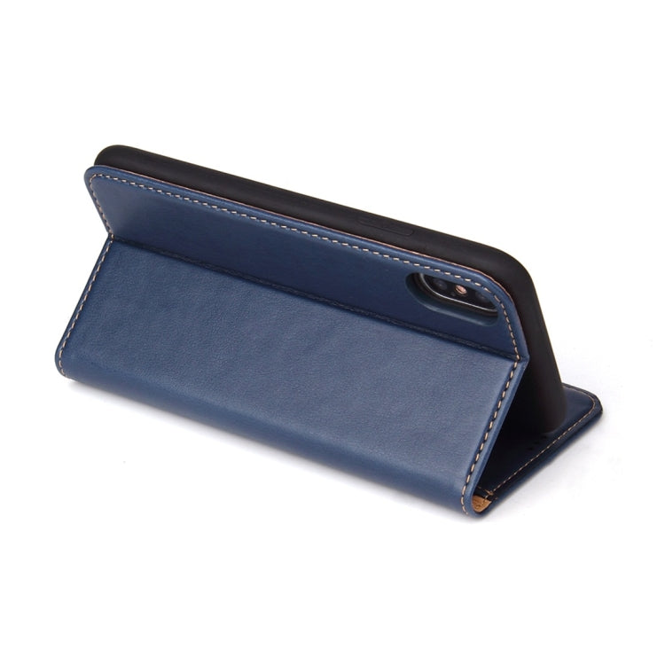 For iPhone X / XS Dermis Texture PU Horizontal Flip Leather Case with Holder & Card Slots & Wallet