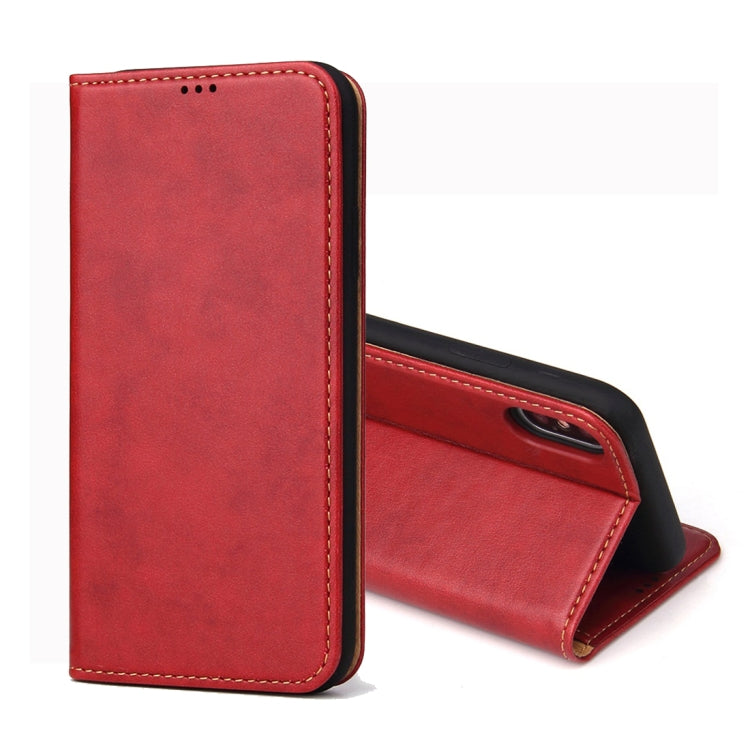 For iPhone X / XS Dermis Texture PU Horizontal Flip Leather Case with Holder & Card Slots & Wallet