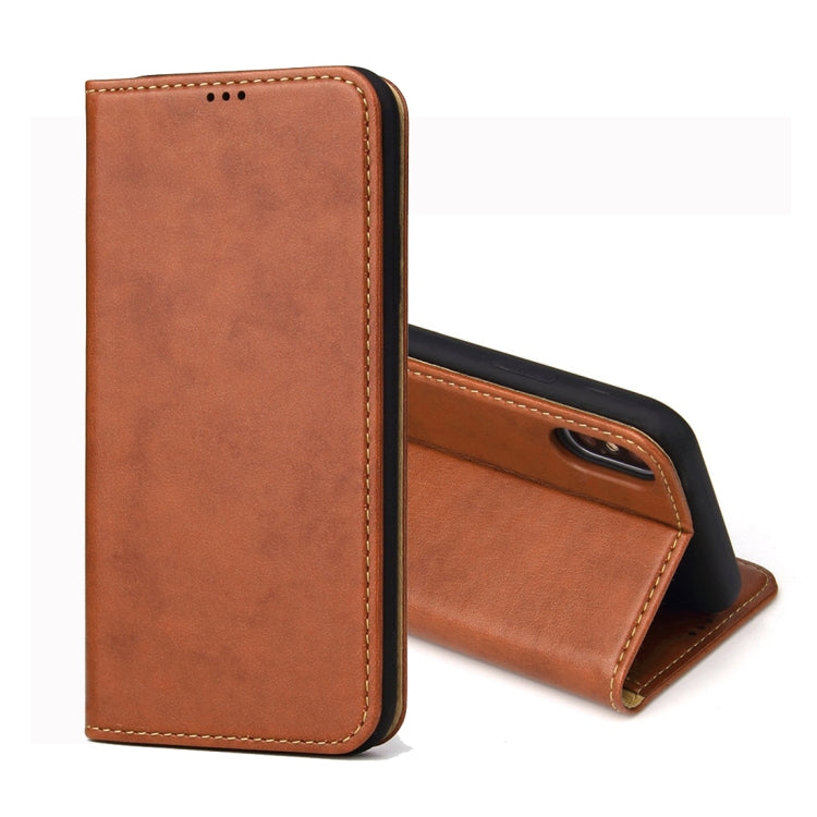 For iPhone X / XS Dermis Texture PU Horizontal Flip Leather Case with Holder & Card Slots & Wallet