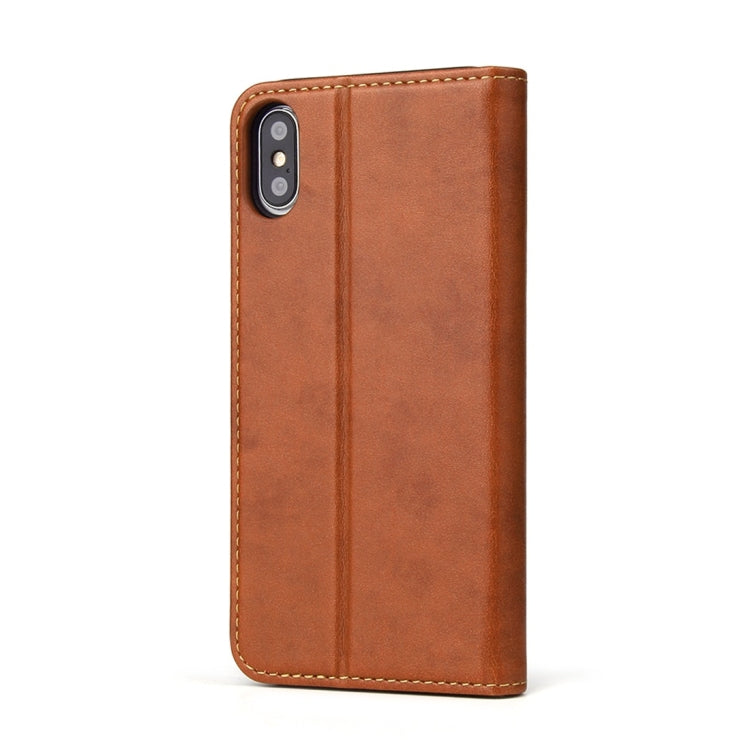 For iPhone X / XS Dermis Texture PU Horizontal Flip Leather Case with Holder & Card Slots & Wallet