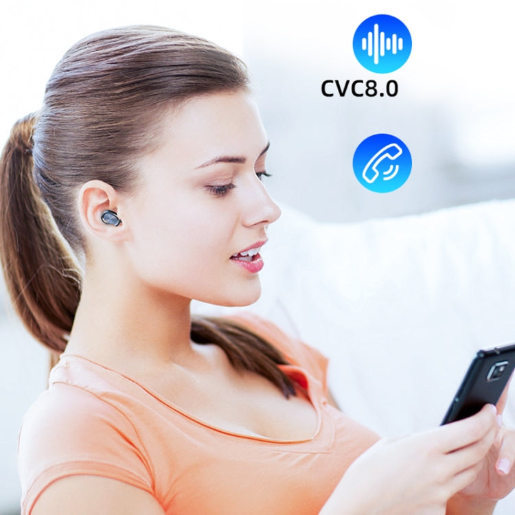 263 TWS CVC8.0 Noise Cancelling Bluetooth Earphone with Charging Box, Support Touch & Three-screen LED Battery Display & Phone Holder & Power Bank & HD Call & Voice Assistant(Black)