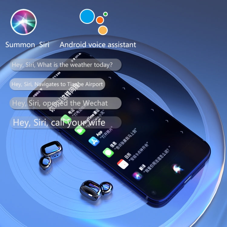 A9 TWS CVC8.0 and DSP Dual Noise Cancelling Bluetooth Earphone with Magnetic Charging Box & LED Digital Display, Support Touch & HD Call & Siri & Power Bank(Black)