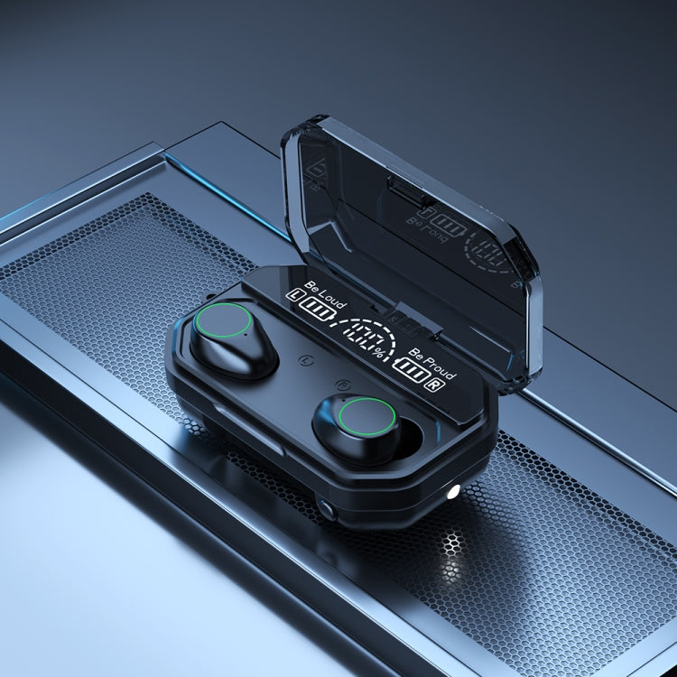 A16 TWS CVC8.0 and DSP Dual Noise Cancelling Touch Bluetooth Earphone with Magnetic Charging Box, Support Three-screen LED Power Display & HD Call & Siri & Power Bank(Black)