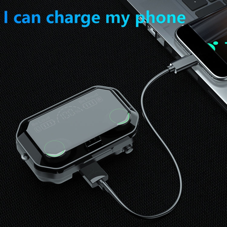 A16 TWS CVC8.0 and DSP Dual Noise Cancelling Touch Bluetooth Earphone with Magnetic Charging Box, Support Three-screen LED Power Display & HD Call & Siri & Power Bank(Black)